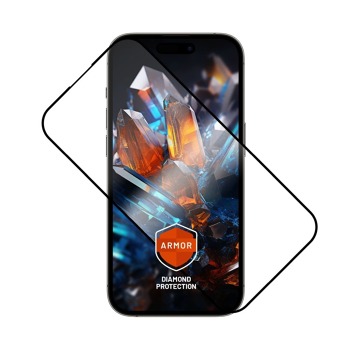 Ultra odolné tvrdené sklo FIXED Armor s Anti-dust aplikátorom a AR vrstvou pre Apple iPhone 16, čierne