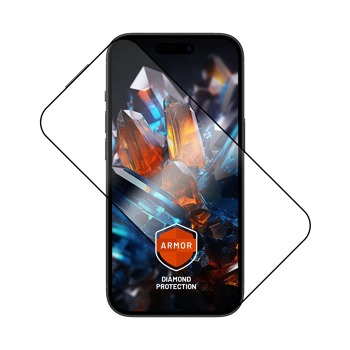 Prémiové ochranné tvrdené sklo FIXED Armor s aplikátorom pre Apple iPhone 15 Plus, čierne
