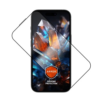 Prémiové ochranné tvrdené sklo FIXED Armor s aplikátorom pre Apple iPhone 15 Pro, čierne