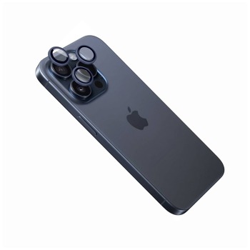 Ochranné sklá objektívov fotoaparátov FIXED Camera Glass pre Apple iPhone 15 Pro Max - Tmavomodré