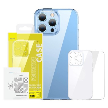 Baseus SuperCeramic priehľadné puzdro a sada tvrdeného skla pre iPhone 14 Plus