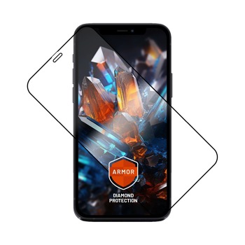 Prémiové ochranné tvrdené sklo FIXED Armor s aplikátorom pre Apple iPhone 12, čierne