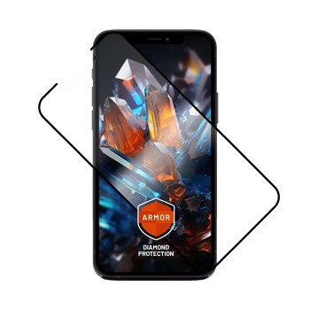Ultra odolné tvrdené sklo FIXED Armor s Anti-dust aplikátorom a AR vrstvou pre Apple iPhone 12, čierne