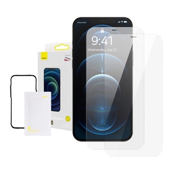 Baseus Tvrdené sklo priehľadné 0,3 mm (6,1 palca) pre iPhone 12 Pro (2 ks)