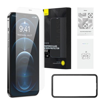 Baseus Schott HD Tvrdené sklo s prachovým filtrom 0,3 mm pre iPhone 12 Pro Max