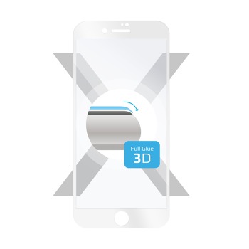 Ochranné tvrdené sklo FIXED 3D Full-Cover pre Apple iPhone SE 2022, s lepením cez celý displej, 0,33 mm - Biele