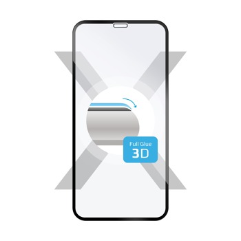 Ochranné tvrdené sklo FIXED 3D Full-Cover pre Apple iPhone X, s lepením cez celý displej, dustproof – Čierne