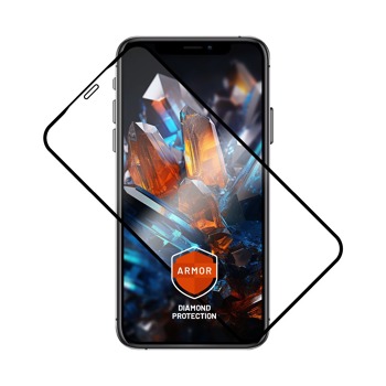 Prémiové ochranné tvrdené sklo FIXED Armor s aplikátorom pre Apple iPhone XS - Čierne