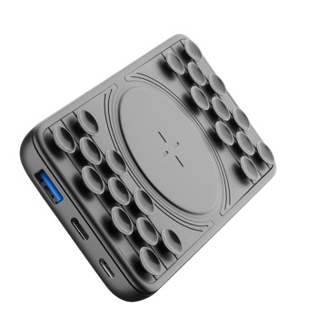 Cellularline Octopus Wireless Powerbank s bezdrôtovým nabíjaním a prísavkami, 10 000 mAh - čierna