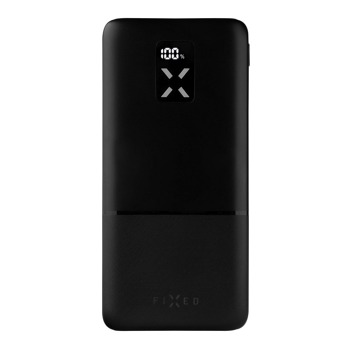 Powerbank FIXED Zen 10 s LCD displejom a PD výstupom 20W, 10 000 mAh - čierna