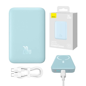 Powerbank Baseus Magnetic Mini 10000mAh, USB-C 20W MagSafe (modrá)