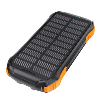 Choetech B658 solárna powerbanka 2x USB 10000mAh Qi 5W (čierno-oranžová)