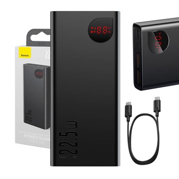 Powerbank Baseus Adaman Metal, 20000mAh, 2xUSB, USB-C, Lightning, microUSB 22,5W (čierna)