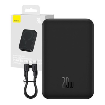 Powerbank Baseus Magnetic Mini 20000mAh, USB-C 20W MagSafe (čierna)
