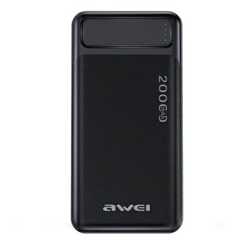 Power banka Awei P6K s 2 vstupmi a výstupmi - 20000 mAh, čierna