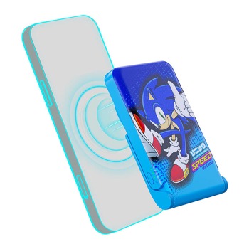 OTL Magnetická powerbanka 5000 mAh, USB-C 15W, Sonic The Hedgehog so stojanom (modrá)