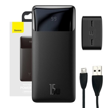 Powerbank Baseus Bipow 30000mAh,15W (čierna)
