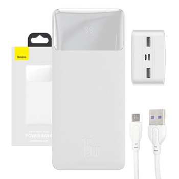 Powerbank Baseus Bipow 30000mAh, 15W (biela)