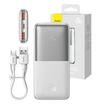 Powerbank Baseus Bipow Pro 10000mAh, 2xUSB, USB-C, 20W (biela)
